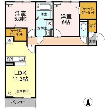 リーリエ中吉野の物件間取画像